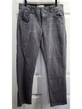 Democracy Ab Technology Straight Ankle Cropped Distressed Hem Size 8 Gray